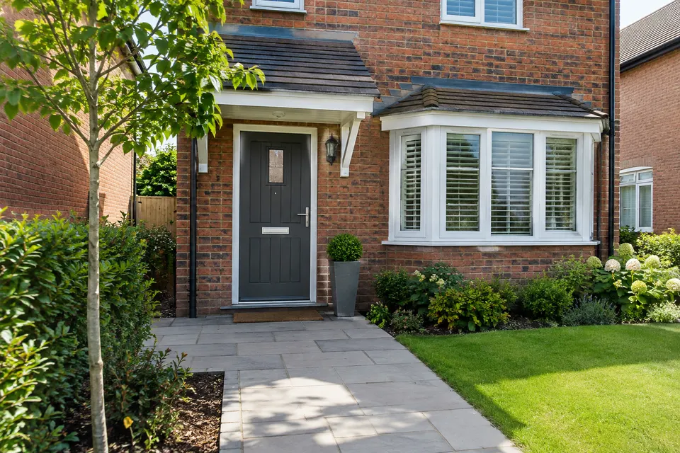 A house entrance prepared for viewing